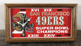 Vintage San Francisco 49ers License Plate Clock Red 4x Super Bowl - 13&quot; x 7&quot; - £23.29 GBP