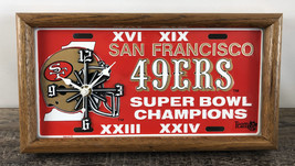 Vintage San Francisco 49ers License Plate Clock Red 4x Super Bowl - 13&quot; x 7&quot; - £23.60 GBP