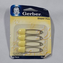 Vintage Gerber 4 Diaper Pins for Cloth Diapers Sealed 2004 Yellow - $8.70