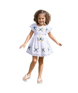 White Mexican Floral Embroidered Ruffle Dress Size 1 - $275.67 MXN