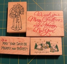 Joy To You And Yours Rubber Stamp Set #18 - £5.06 GBP