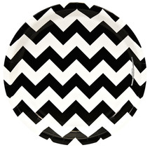 Black &amp; White Chevron 10&quot; Luncheon Plates (18 Pack) - £28.32 GBP