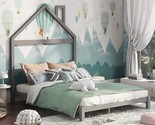 Lenfun Full Size Wood Platform Bed with House-Shaped Headboard, Wooden F... - $312.99