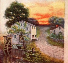 1915 Friends Greetings Poem Landscape Mill On River Fairman Co Postcard - £5.94 GBP