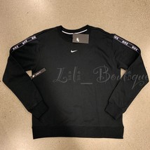 NWT Nike CN6872-010 Women Sportwear Sweatshirt Top Loose Fit Black White... - $39.95