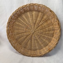 6 Vintage Wicker Rattan Bamboo Natural Brown Picnic Paper Plate Holder Carrier - £15.82 GBP