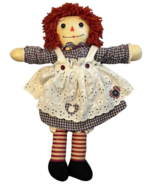 Primitive Raggedy Ann Doll Peggy Dement Soft Country Plaid Heart Buttons... - £31.96 GBP