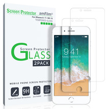 Premium Real amFilm Tempered Glass Screen Protector for iPhone 8/7/6S/6 (2 Pack) - £12.86 GBP