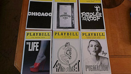 Lot of 6 Playbills all NYC Theatres 1988-2005 42nd; Pygmalion; Fiddler; Chi VG+ - £28.31 GBP
