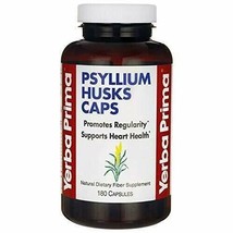 Yerba Prima Psyllium Husks Caps Dietary Fiber 625 mg, 180 Capsules - £15.28 GBP