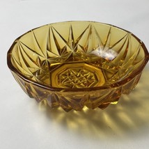 Amber Glass Bowl Cut Glass Bowl Vintage Candy Dish - £10.93 GBP