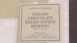 Restoration Hardware "Chocolate Edged" Celery Full/Queen Duvet & Shams Set - £118.10 GBP
