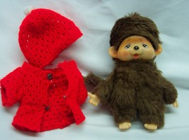 Vintage 1960&#39;s Monchhichi Monkey Outfit 6&quot; Plush Stuffed Animal Japanese Toy - £118.35 GBP