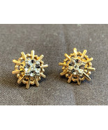 Vtg 14K Yellow Gold Diamond Earrings 2.8g Fine Jewelry Ships Wheel *No B... - £197.48 GBP
