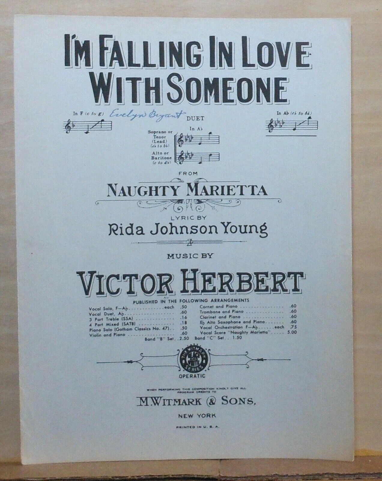 I&#39;m Falling In Love With Someone (sheet music) - €5,15 EUR