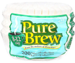 200 Basket Coffee Filters Round Cupcake Style 8 10 12 Cup Coffee Maker Pure Brew - £12.30 GBP