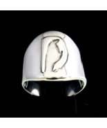  Sterling silver Daedric alphabet initial ring Doht Elder Scrolls symbol... - $75.00