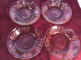 4 Pink Sharon 5 Inch Bowls And 4 Pink 6 Inch B&amp;B Plates Depression Glass Mint - £39.86 GBP