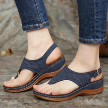 Casual sandals for women new retro solid color wedge shoes women sandals plus si - £25.99 GBP