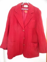 Vintage Red Wool cashmere blend Lined Coat Size 12 Ashley Scott USA - $447.23 MXN