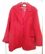 Vintage Red Wool cashmere blend Lined Coat Size 12 Ashley Scott USA - $24.00