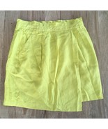 NEW Love 21 Citron Yellow Tencel Lyocell Faux Wrap Lined Short Skirt Medium - £19.81 GBP