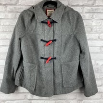 OLD NAVY Woman’s Duffle Style Toggle Coat Jacket Med Petite Size Gray Red Plaid - £20.34 GBP