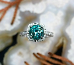 1.75 Karat Simulierte Blau Diamant 14k Weiß Vergoldet Verlobung Hochzeit Ring - £110.00 GBP