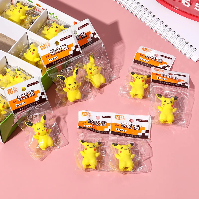 New Pokemon Kawaii Creative 3D Cute Pikachu PVC Eraser for Elementary School - £7.50 GBP+