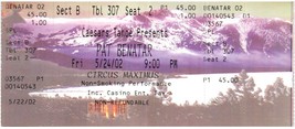 Billet De Concert Pat Benatar 24 Mai 2002 Lake Tahoe Nevada - £23.87 GBP