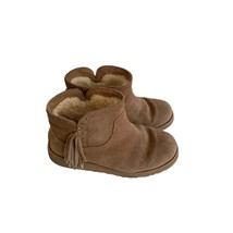 Ugg Girls Size 3 Ankle Bootie Boots Suede Sherpa Lined Cindy Chestnut Mi... - $44.54