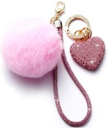 Cute Heart Keychains for Women Bling Key chain Accessories Girly Wristle... - $23.48