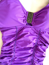 NWT Kenneth Cole New York Smocked Purple Sexy Tankini Ruched Swim Suit S... - $58.80