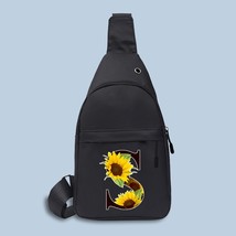 Chest Bags Men Adjustable Waist Pouch with Cross Shoulder Bag Flower Color Lette - £49.83 GBP