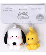 HALLMARK 3HCM2133 PEANUTS SNOOPY &amp; WOODSTOCK RESIN CHRISTMAS ORNAMENTS -... - $14.98