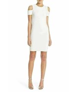 BCBG Maxazria Monicka Cold Shoulder Knit Body-Con Dress SZ. M White - $1,763.78 MXN
