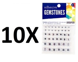 49 Pack Assorted Size Adhesive Square Craft Gemstones (10 packs) - $6.36
