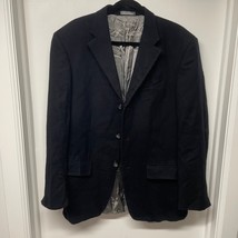 Oscar de la Renta Mens 100% Wool 3 Button Blazer Jacket Size 42L Navy Blue - $44.55