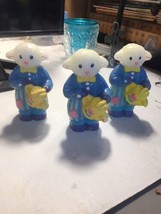 3 Vintage Boy Lamb Figural Wax Candles Easter Spring - £14.45 GBP