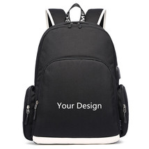 custom-made Backpack Shoulder travel School Bag for teenagers Casual USB charge  - £58.25 GBP