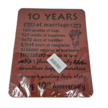 Ten 10 Years of Marriage Anniversary Saying Mouse Pad Mat Unbranded - $10.72