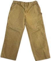 Carharrt Pants Original Dungaree Fit Khaki Jeans Tan Duck Cloth Size 38x... - $24.29