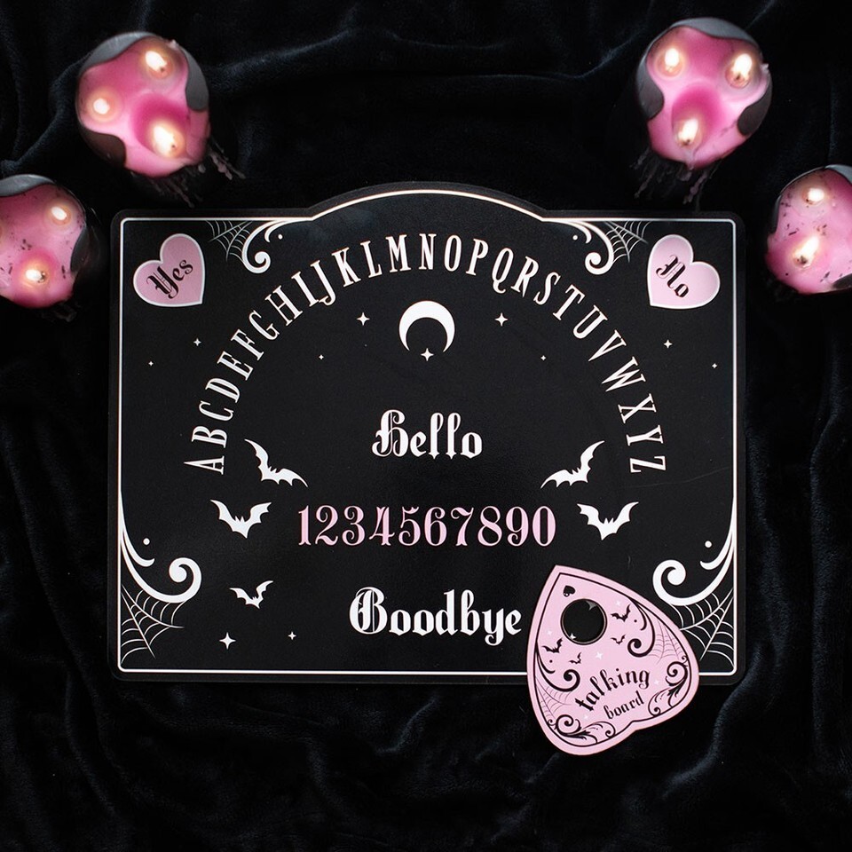 Pink and Black Talking Board: Pastel Goth & Emo Ouija Style Spirit Board for Div Item image 5