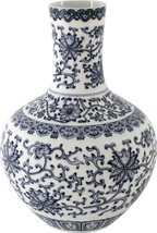 Vase Twisted Lotus Flower Globular Globe Blue White Colors May Vary Variable - £125.62 GBP