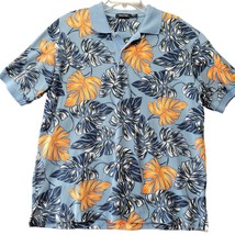 Nautica Men Polo Shirt Size L Blue Preppy Hawaiian Classic Short Sleeve Buttons - £11.24 GBP