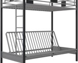 Black, Twin, Silver Screen Metal Bunk Bed With Ladder From Dhp. - $347.94