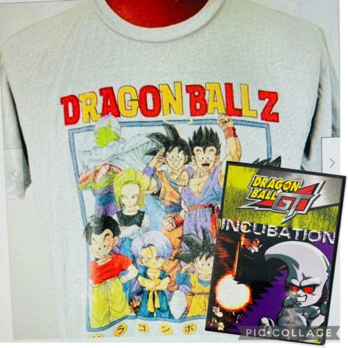 Primary image for Dragon Ball Z Cartoon Kanji Gray T Shirt Lg Dvd Incubation English And Japanese