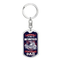 There Aren&#39;t Many Things Motorcycle Dad Swivel Keychain Dog Tag Stainless Steel  - £43.32 GBP