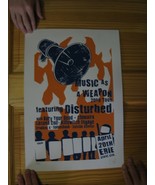 Disturbed Poster &quot;Music As A Weapon&quot; April 20th 2009 Tour Erie - $126.06 CAD