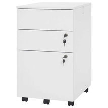 3 Drawer Filing Cabinet Locking Pedestal Desk -White - Color: White - $115.27